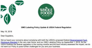 Update to GMO Labeling Policy